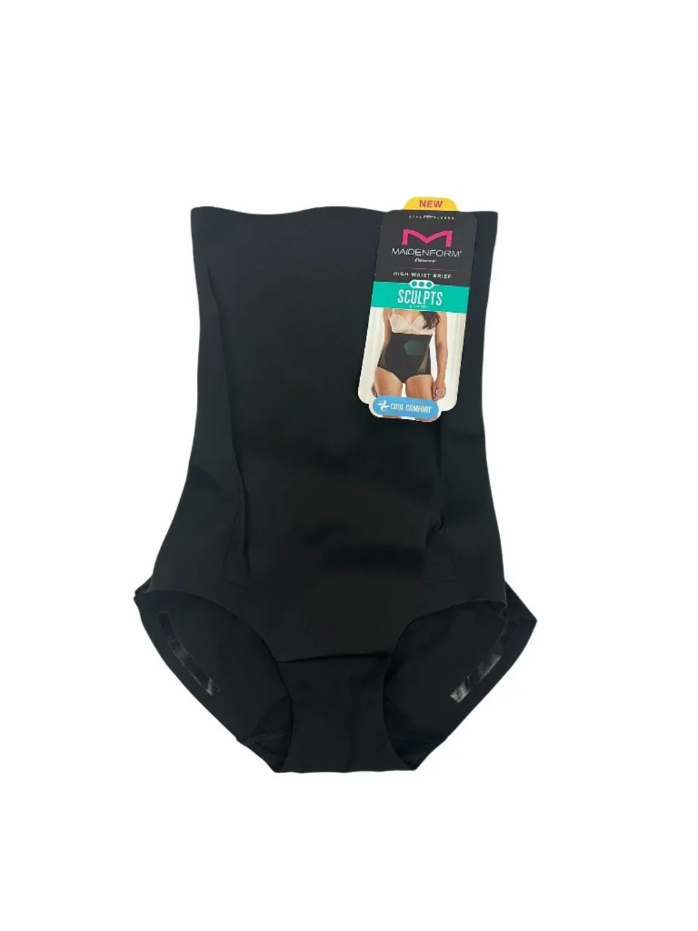 Maidenform High Waist Sculpting Brief Ultra Firm Black Cool Comfort Size S New
